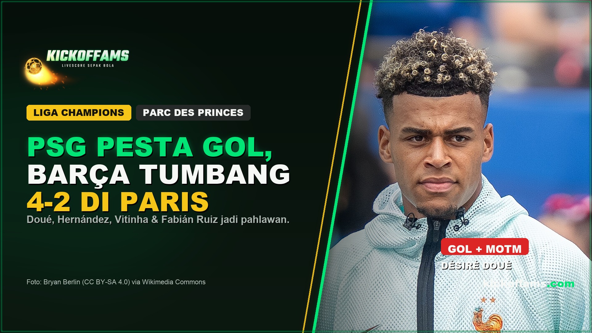 PSG Tekuk Barcelona 4-2 di Parc des Princes, Kokoh di Puncak Liga Champions